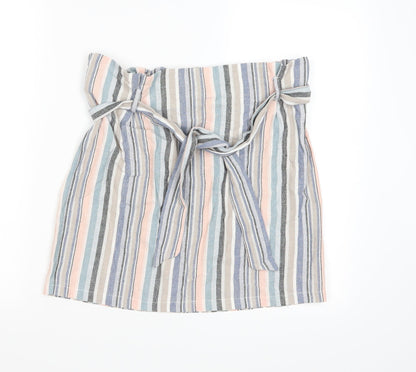New Look Womens Multicoloured Striped  A-Line Skirt Size 8
