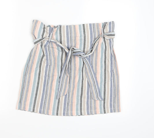 New Look Womens Multicoloured Striped  A-Line Skirt Size 8