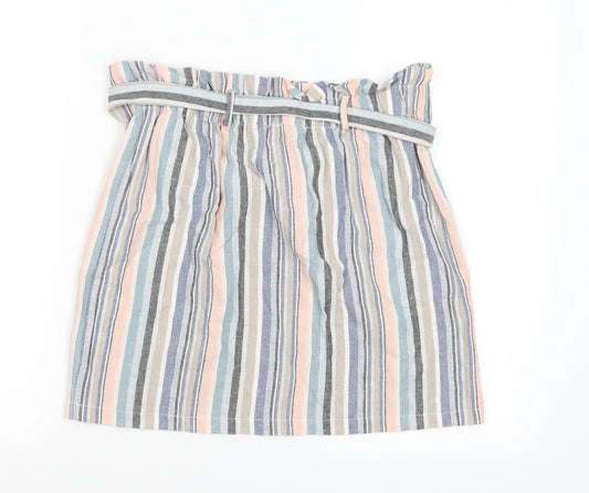 New Look Womens Multicoloured Striped  A-Line Skirt Size 8