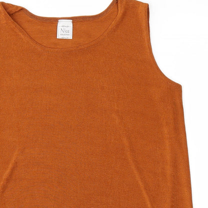 NICE Womens Brown   Basic Tank Size M