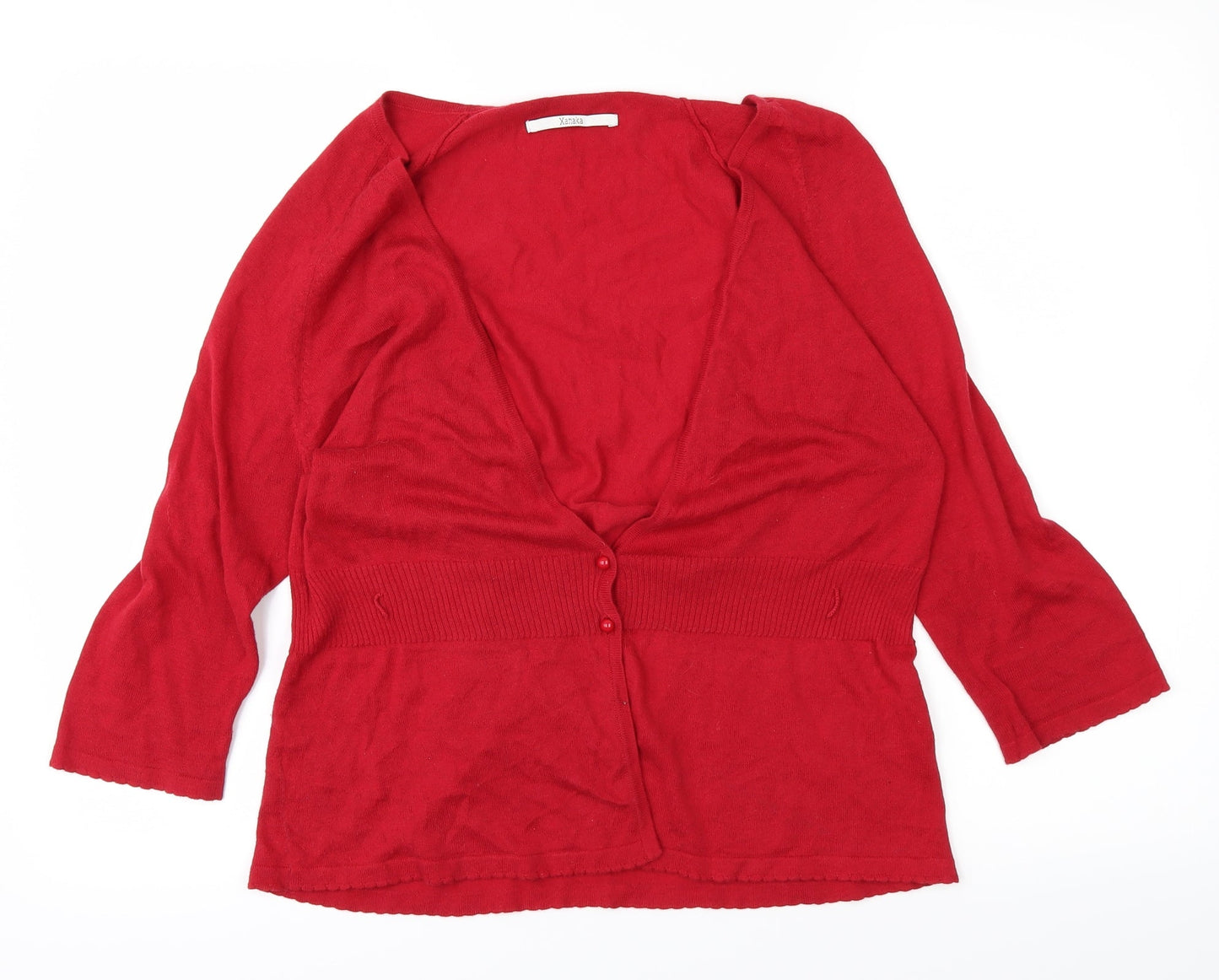 Xanaka Womens Red   Cardigan Jumper Size L