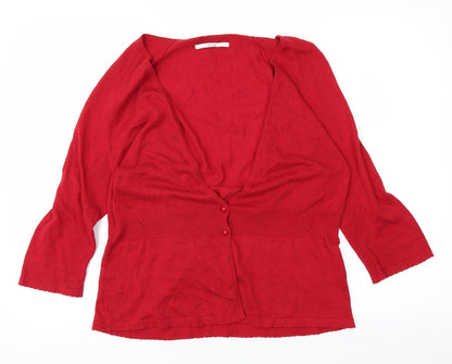 Xanaka Womens Red   Cardigan Jumper Size L