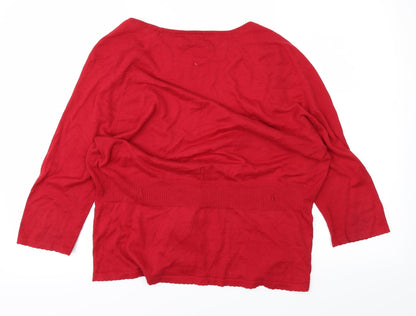 Xanaka Womens Red   Cardigan Jumper Size L