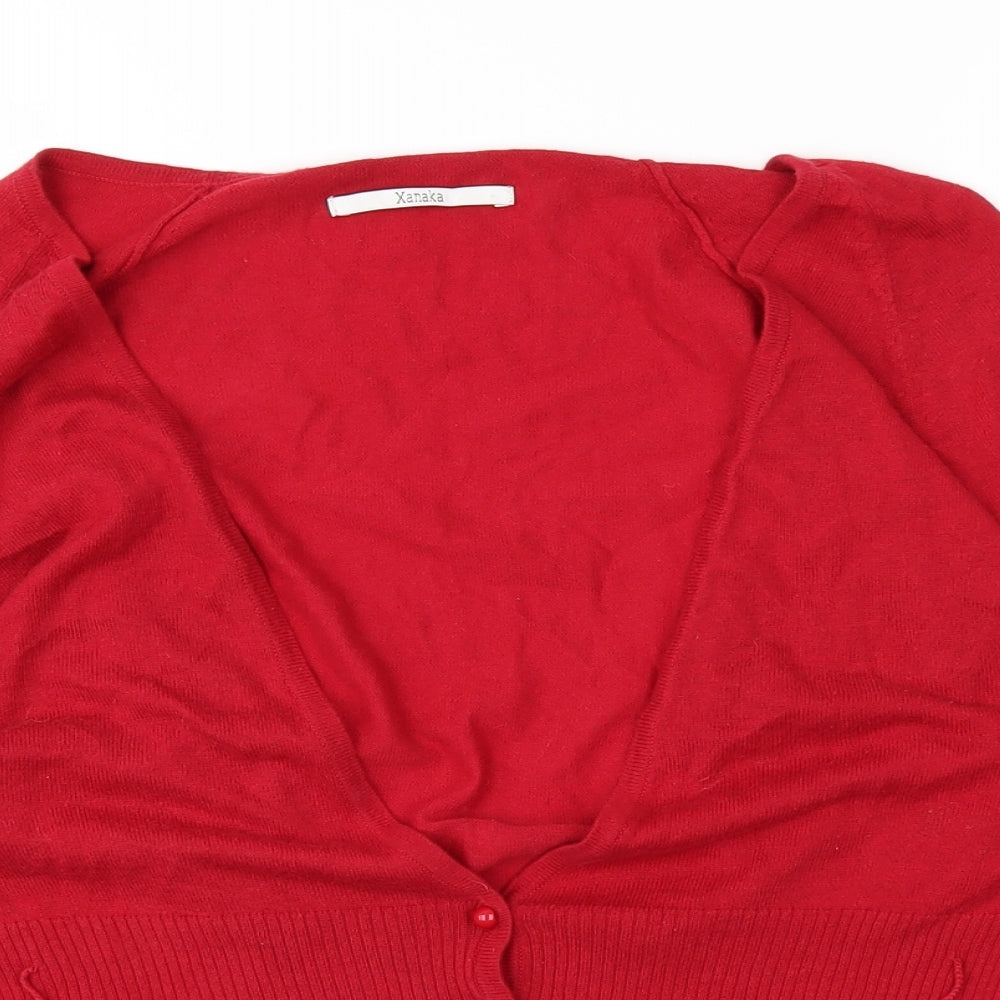 Xanaka Womens Red   Cardigan Jumper Size L