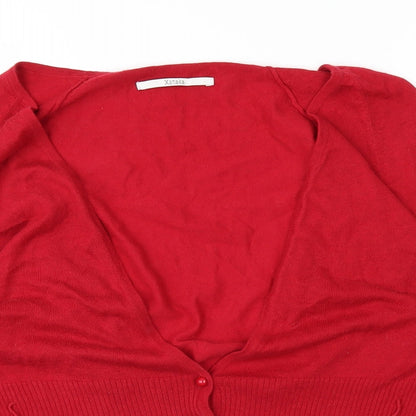 Xanaka Womens Red   Cardigan Jumper Size L