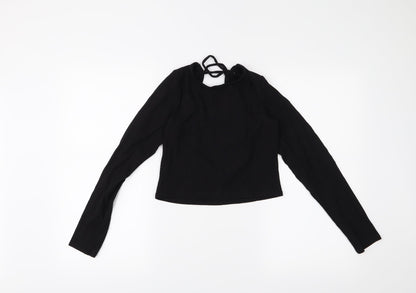 Womens UK Size S MONKL Black Cropped Blouse