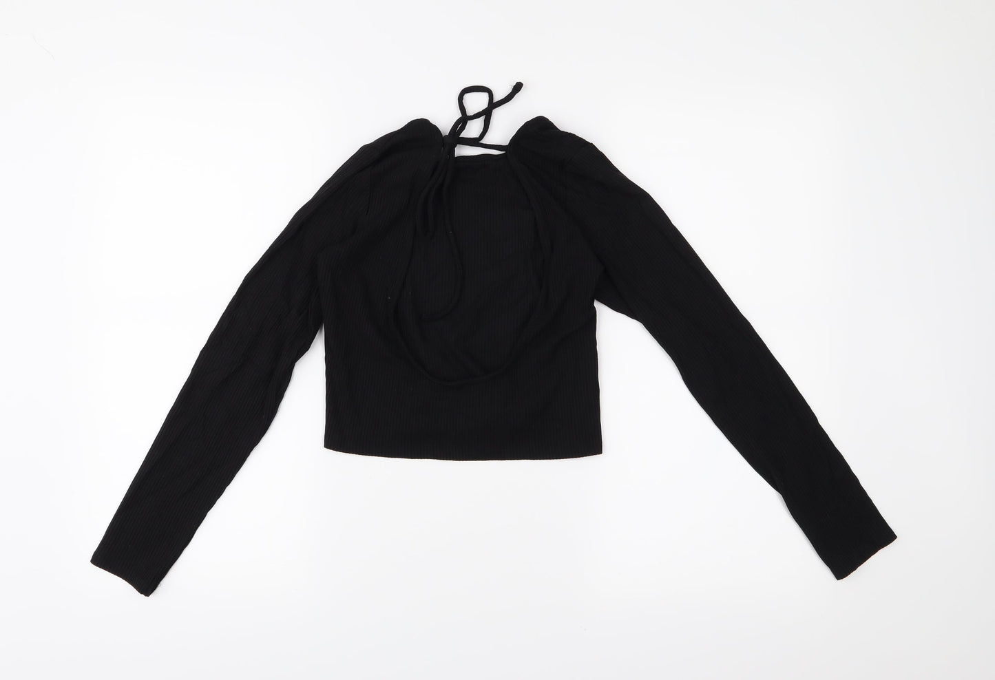 Womens UK Size S MONKL Black Cropped Blouse