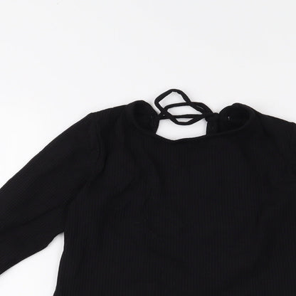 Womens UK Size S MONKL Black Cropped Blouse