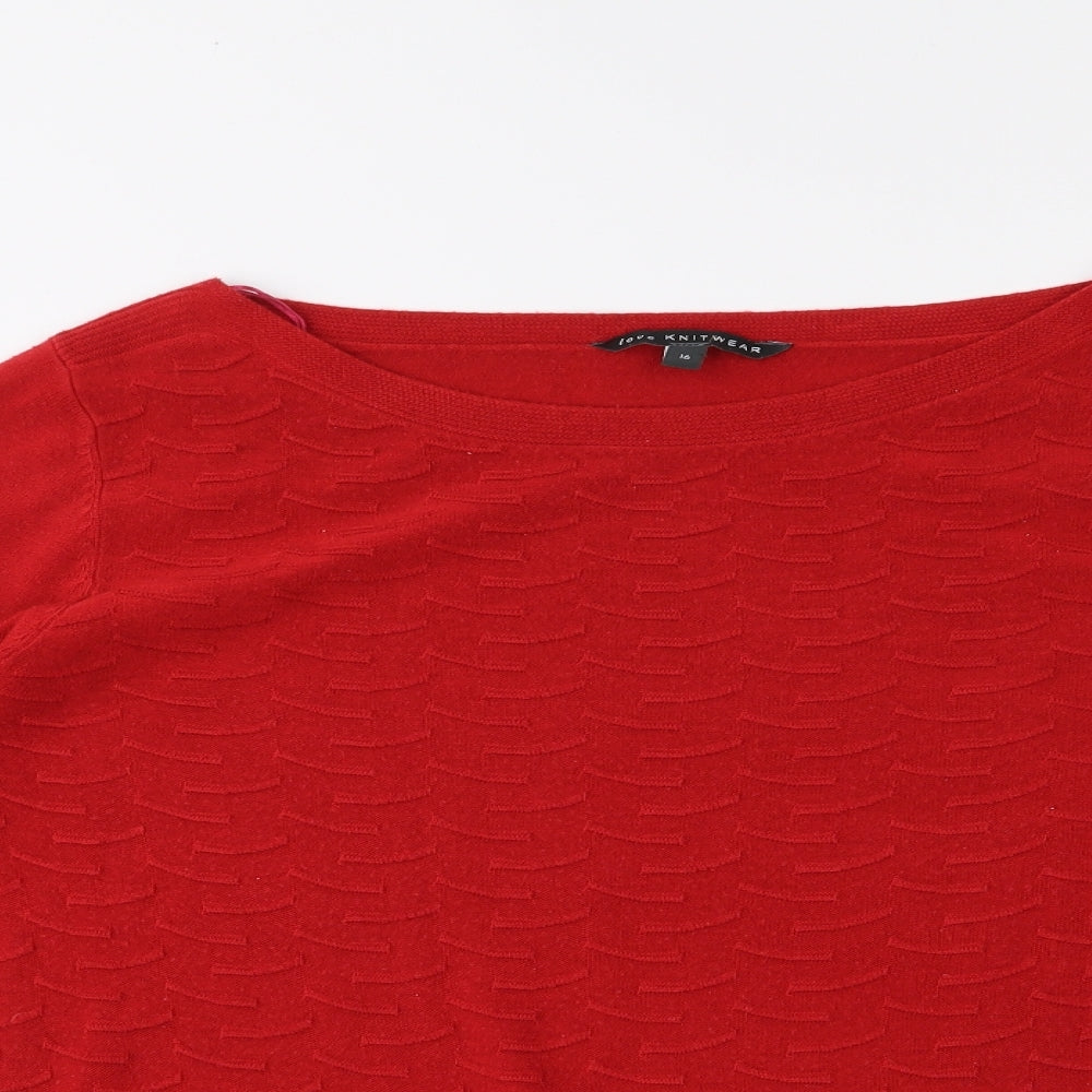 Love knitwear Womens Red   Pullover Jumper Size 16