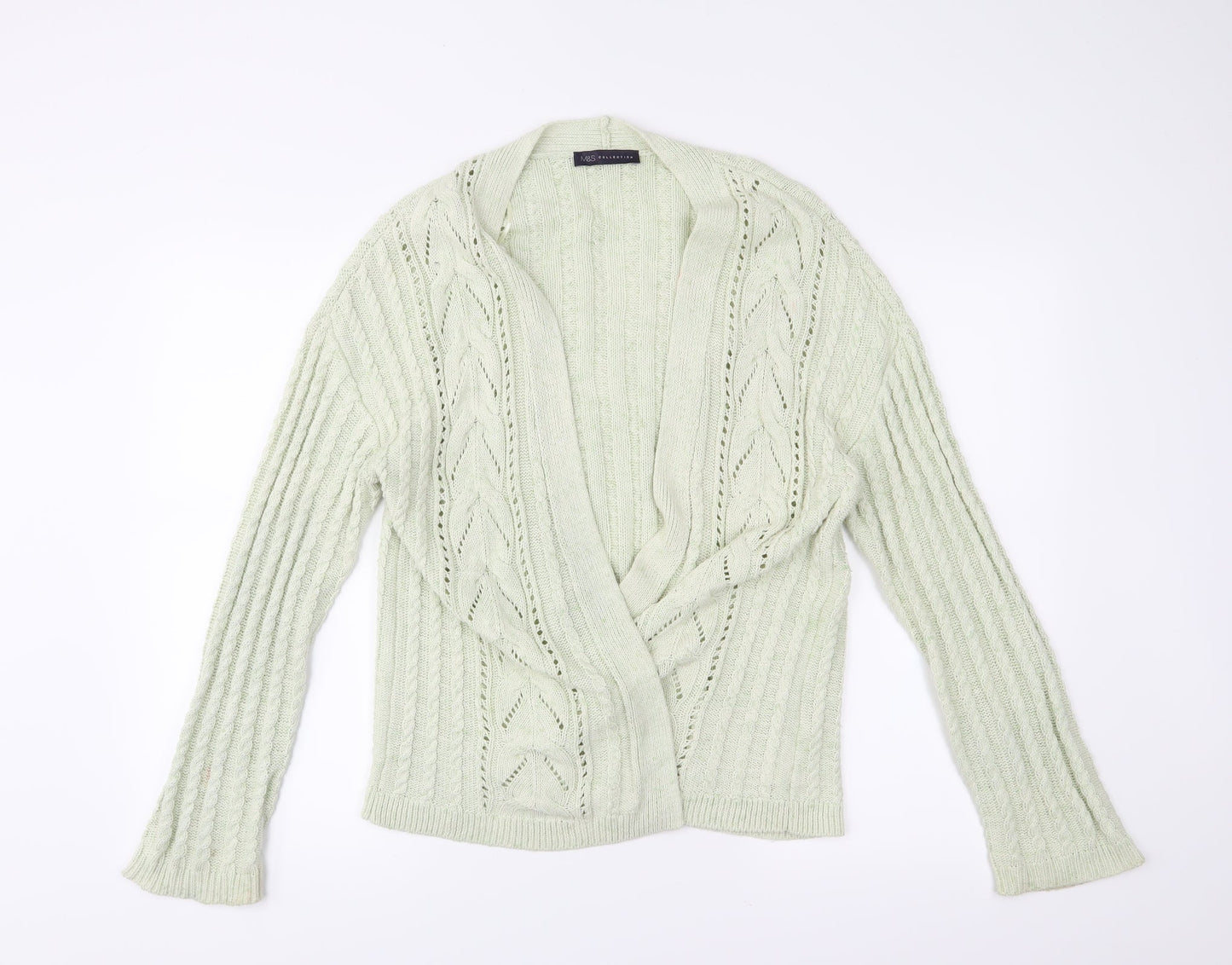 M&S Womens Green   Cardigan Jumper Size 14