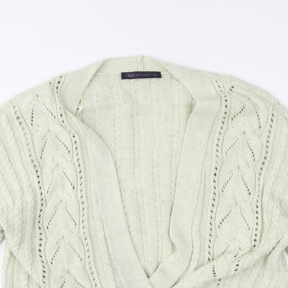 M&S Womens Green   Cardigan Jumper Size 14