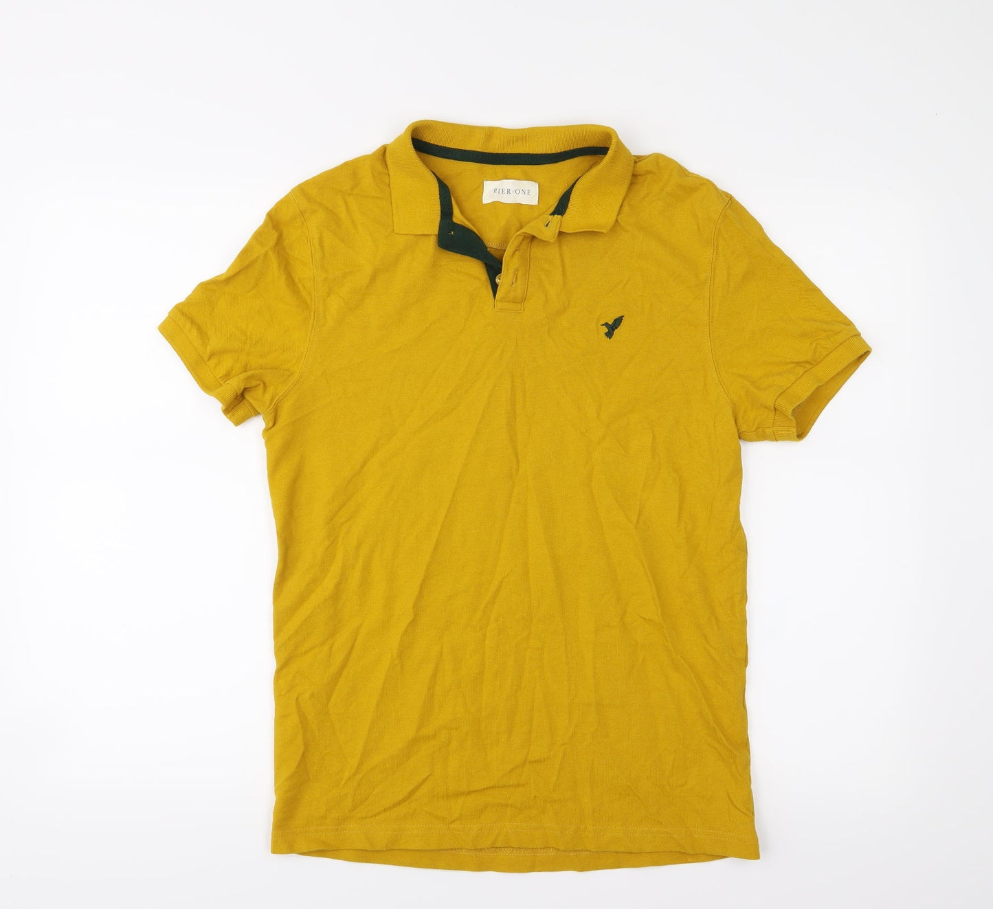Pier One Mens Yellow    Polo Size M