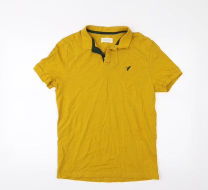 Pier One Mens Yellow    Polo Size M