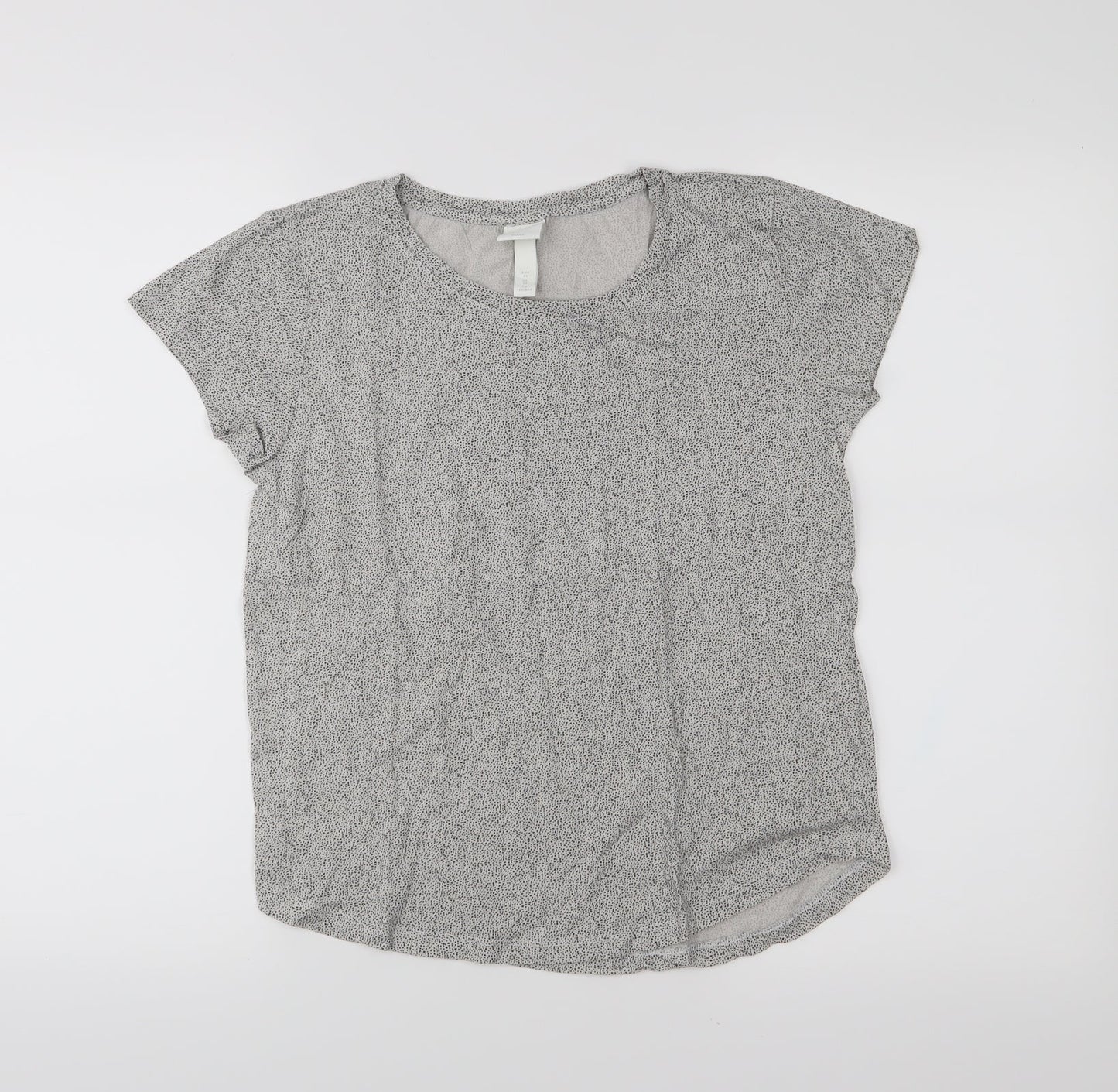 Womens UK Size XS H&M Grey Basic T-Shirt