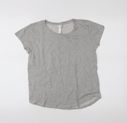 Womens UK Size XS H&M Grey Basic T-Shirt
