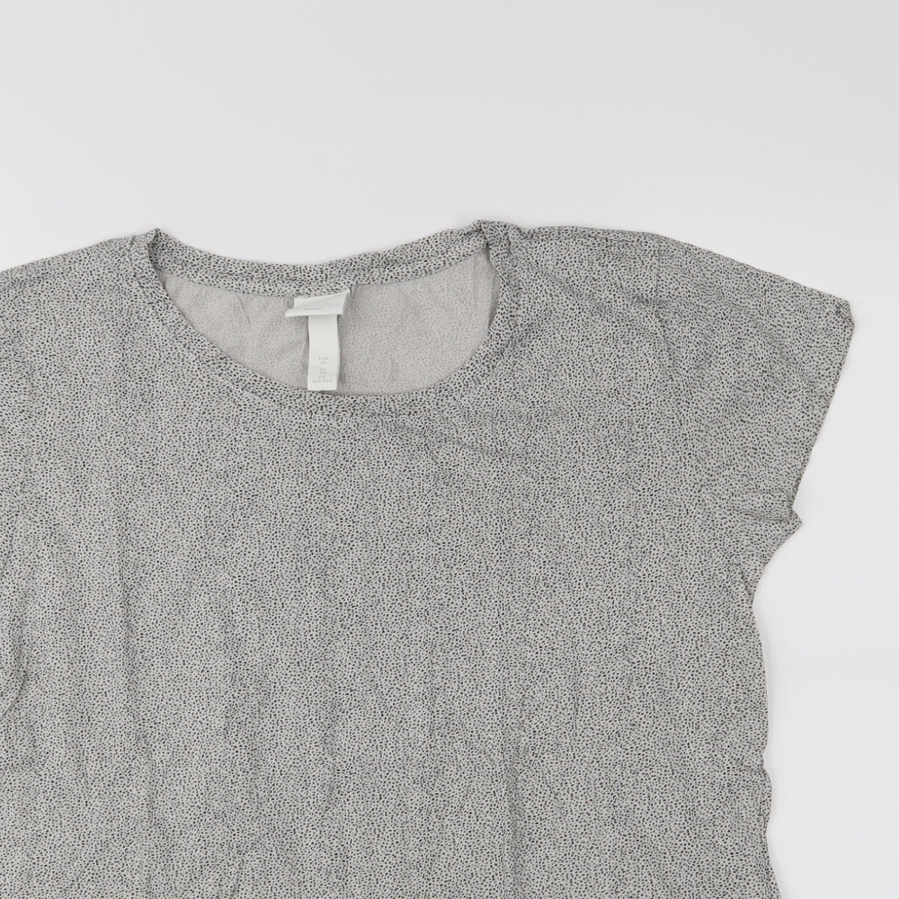 Womens UK Size XS H&M Grey Basic T-Shirt
