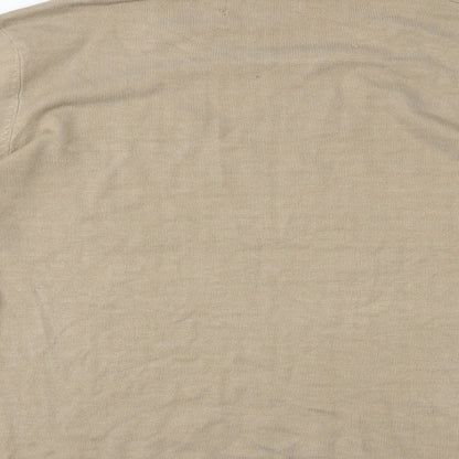Womens UK Size M BASSINI Beige Basic T-Shirt