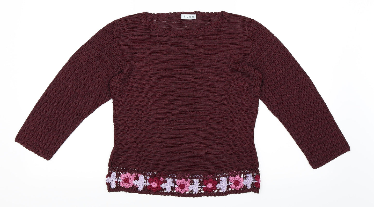 Soon Womens Purple   Pullover Jumper Size 10