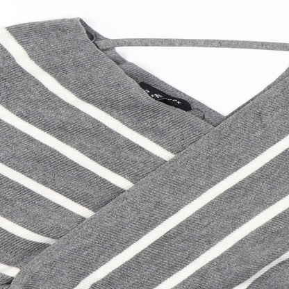 Newlook Womens Grey Striped  Pullover Jumper Size S