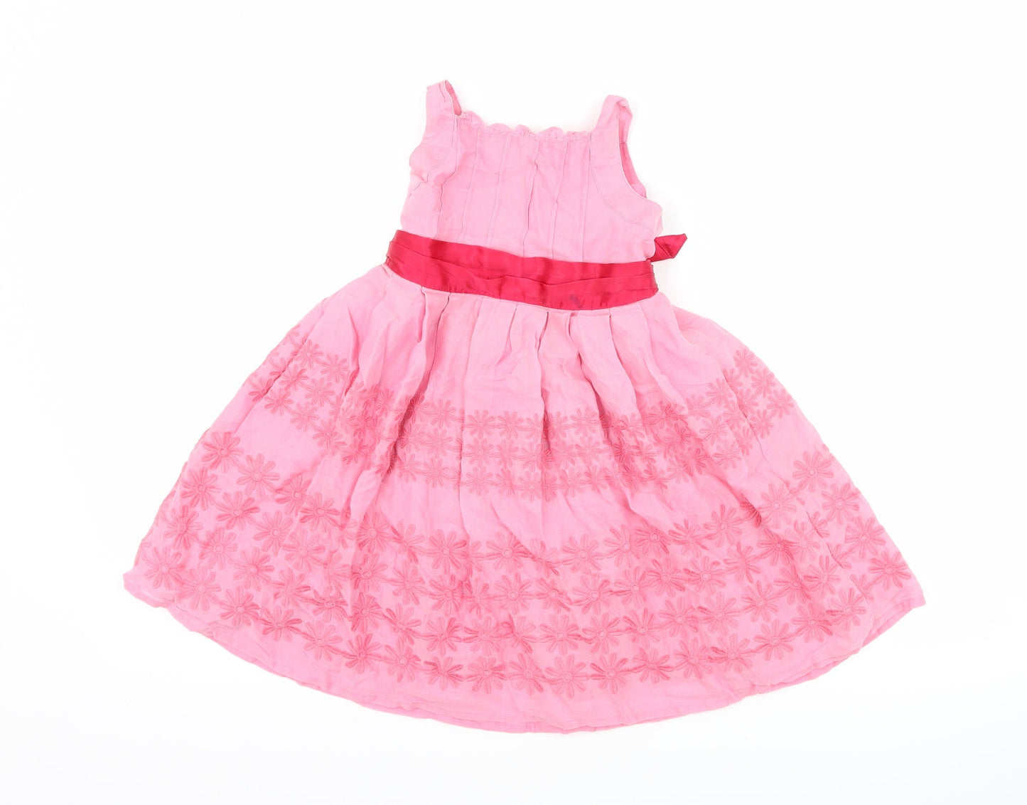 Monsoon Girls Pink Floral  Fit & Flare  Size 18-24 Months