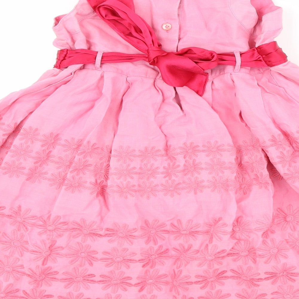 Monsoon Girls Pink Floral  Fit & Flare  Size 18-24 Months