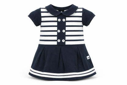 Hublot Girls Blue Striped  A-Line  Size 18 Months