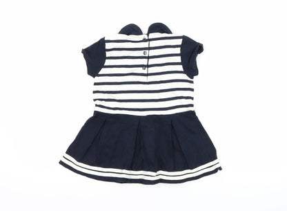 Hublot Girls Blue Striped  A-Line  Size 18 Months