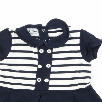 Hublot Girls Blue Striped  A-Line  Size 18 Months