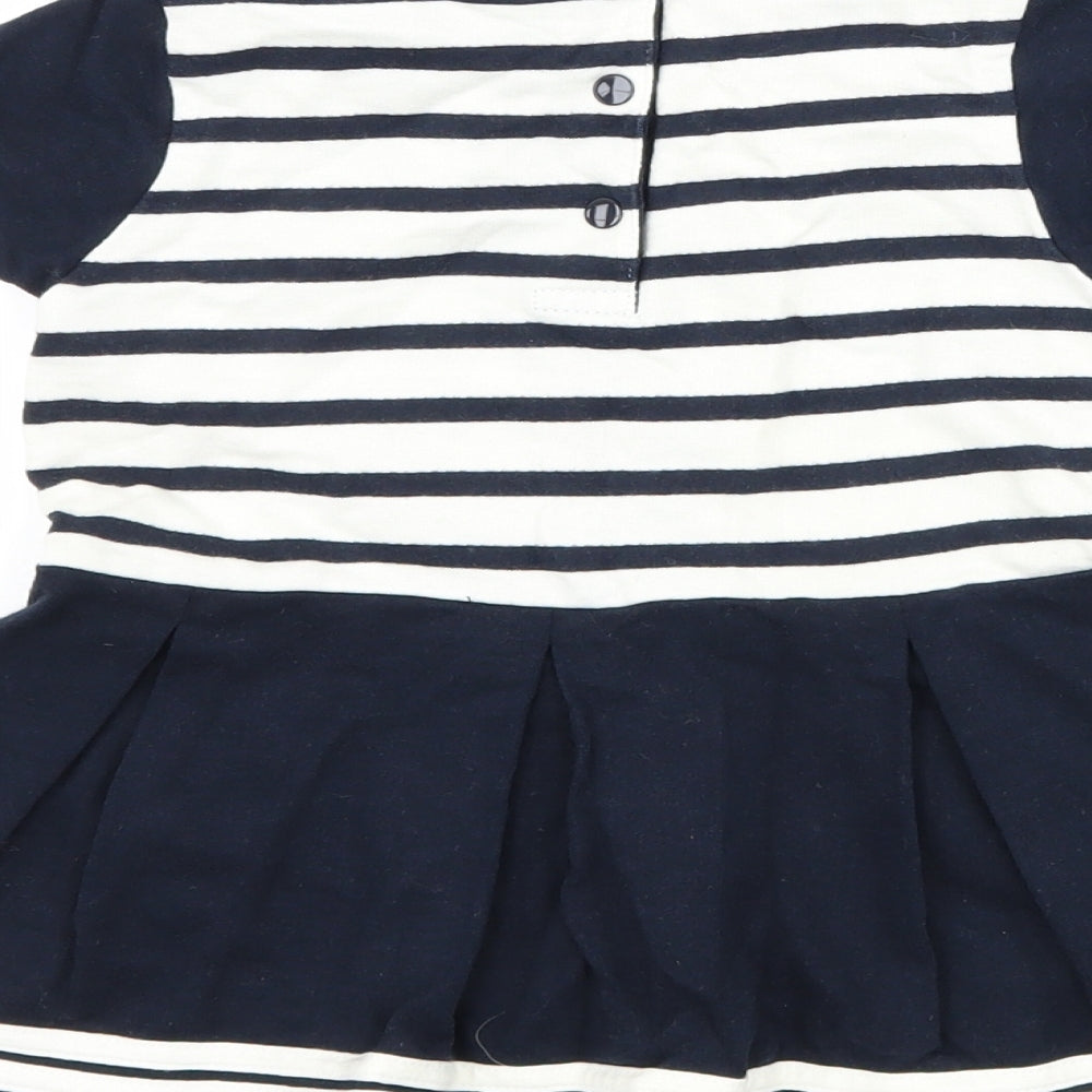 Hublot Girls Blue Striped  A-Line  Size 18 Months