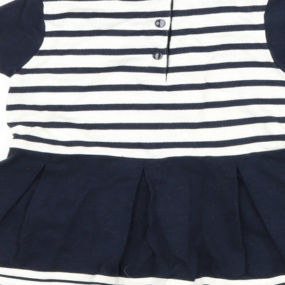 Hublot Girls Blue Striped  A-Line  Size 18 Months