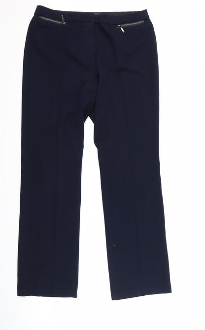 Womens UK Size 12 Marks and Spencer Regular Fit  Blue Trousers