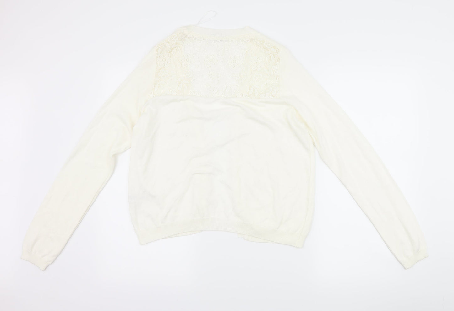 George Womens Ivory Floral  Cardigan Jumper Size 14