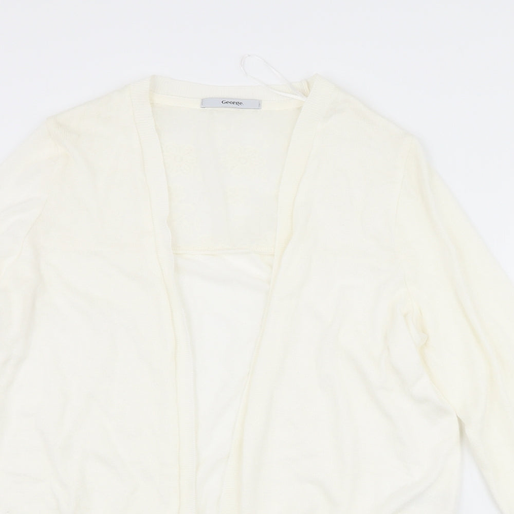 George Womens Ivory Floral  Cardigan Jumper Size 14