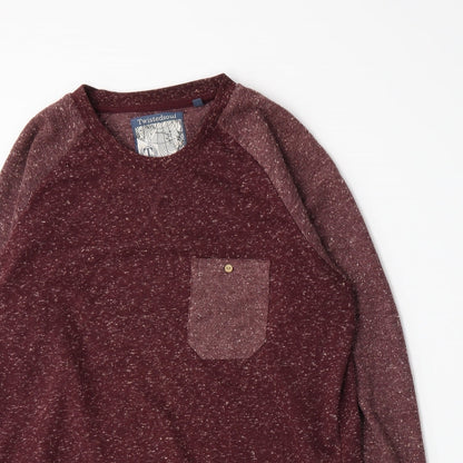 Twisted Soul Mens Red  Knit Pullover Jumper Size M