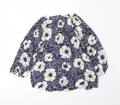 Gap Womens Blue Floral  Basic Blouse Size S