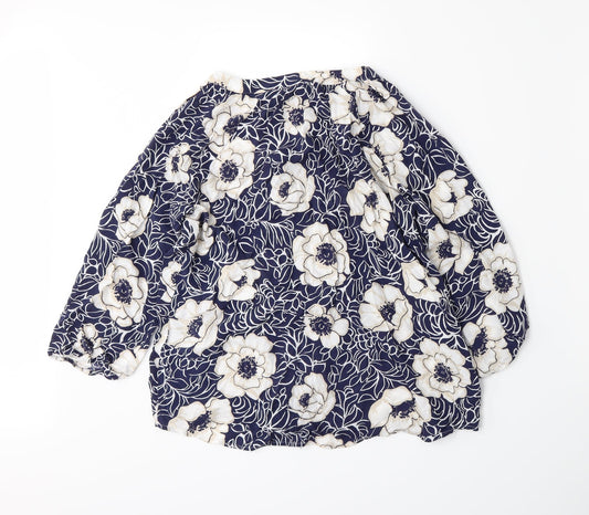 Gap Womens Blue Floral  Basic Blouse Size S