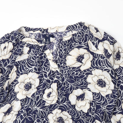 Gap Womens Blue Floral  Basic Blouse Size S