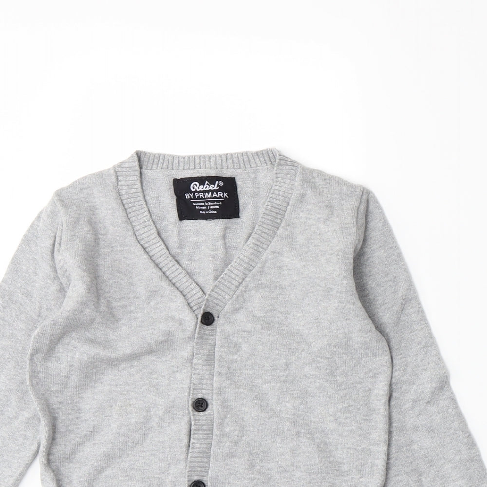Primark Womens Grey  Knit Cardigan Jumper Size S  - Ages 4-5