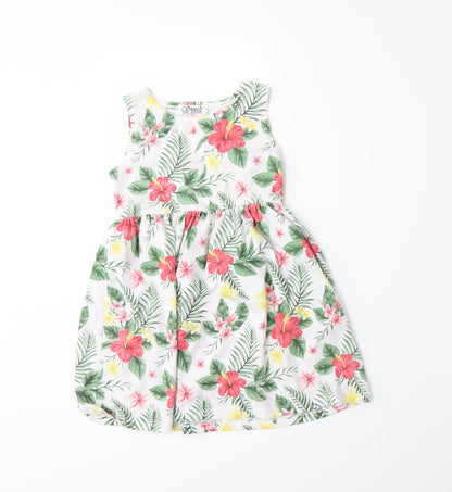Anni Couture Girls White Floral  A-Line  Size 9 Years