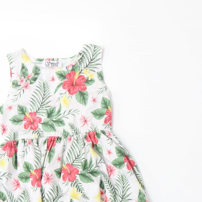 Anni Couture Girls White Floral  A-Line  Size 9 Years