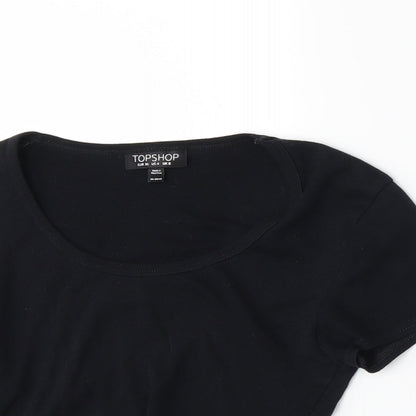 Womens UK Size 8 Topshop Black Basic T-Shirt