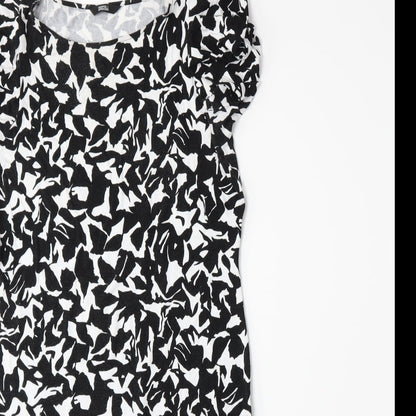 Marks and Spencer Womens Black Floral  A-Line  Size 12
