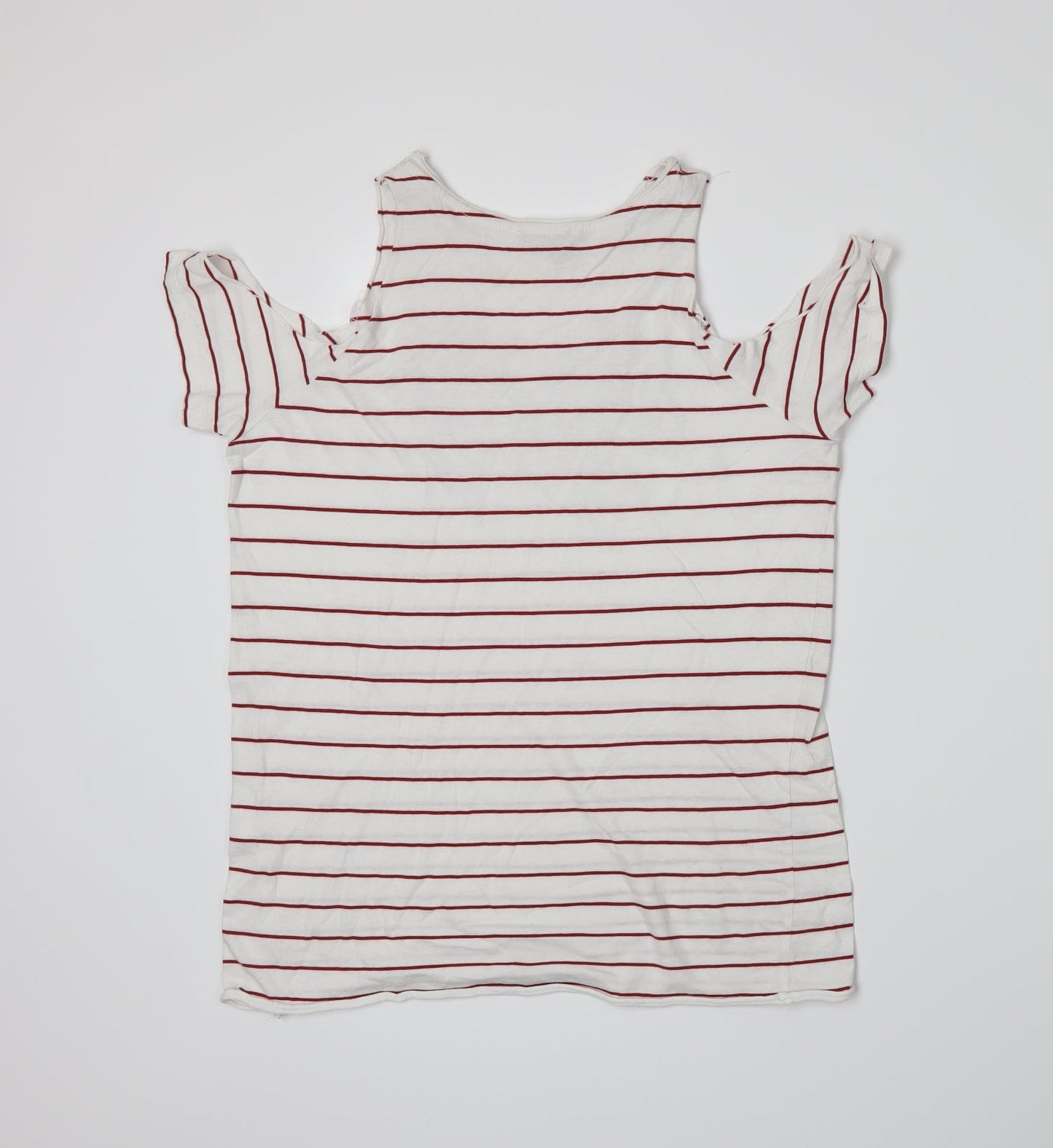 Atmosphere Womens White Striped Jersey Basic T-Shirt Size 4