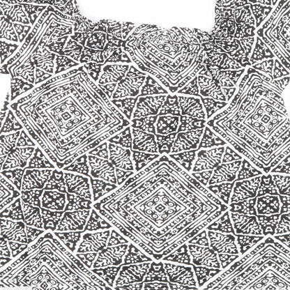 Primark Womens Black Geometric  Basic Blouse Size 12