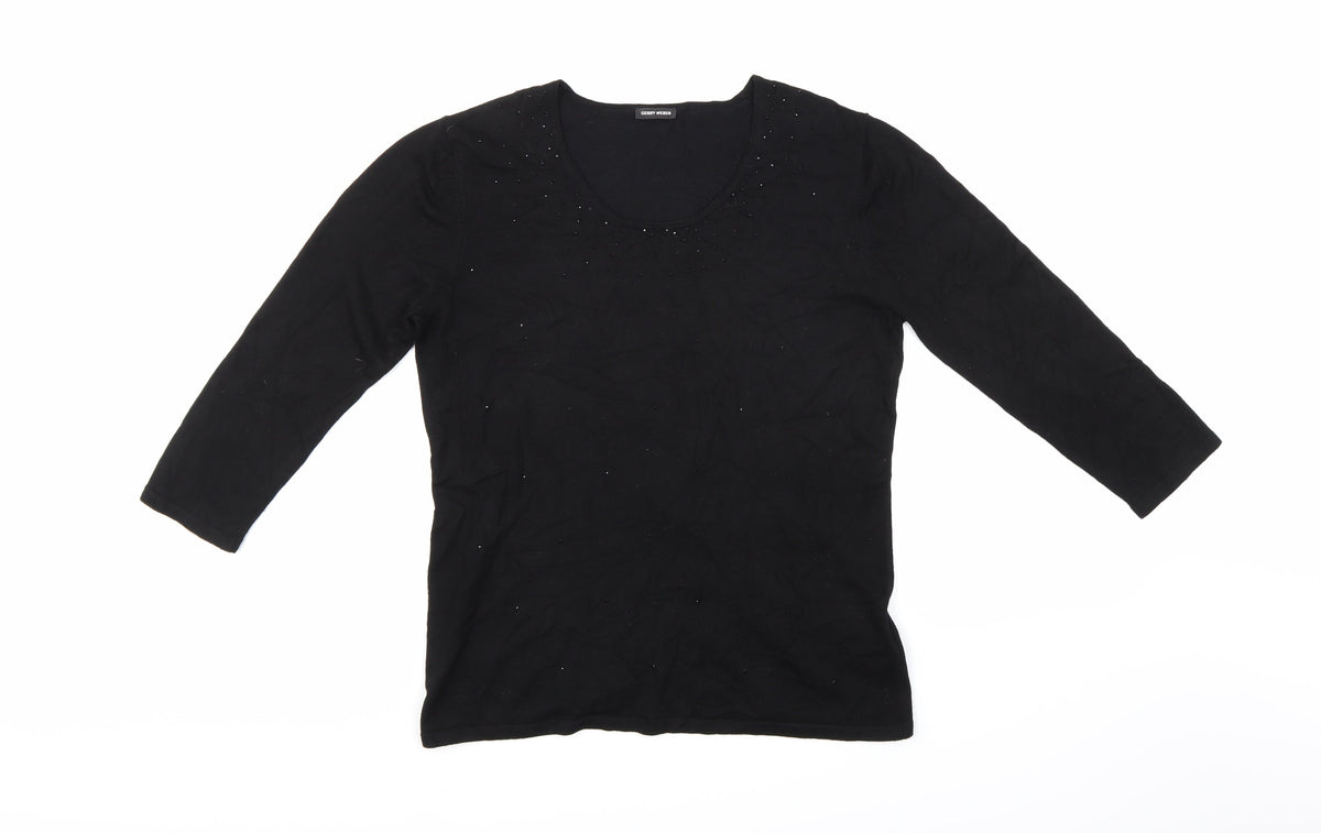 Gerry Weber Womens Black  Knit Pullover Jumper Size 16