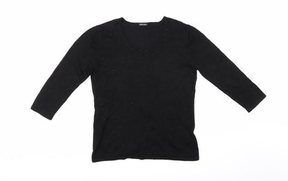 Gerry Weber Womens Black  Knit Pullover Jumper Size 16