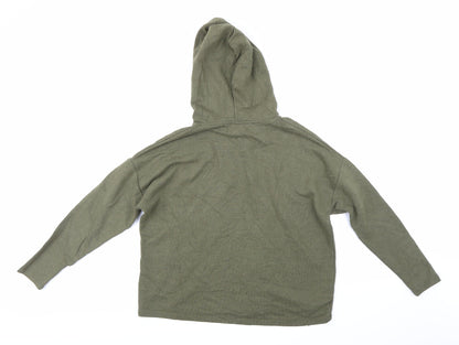 Womens UK Size XS Pull & Bear Green Pullover Hoodie