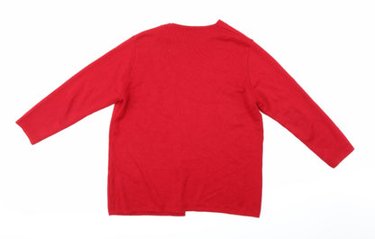Mandy Marsh Womens Red  Knit Cardigan Jumper Size M