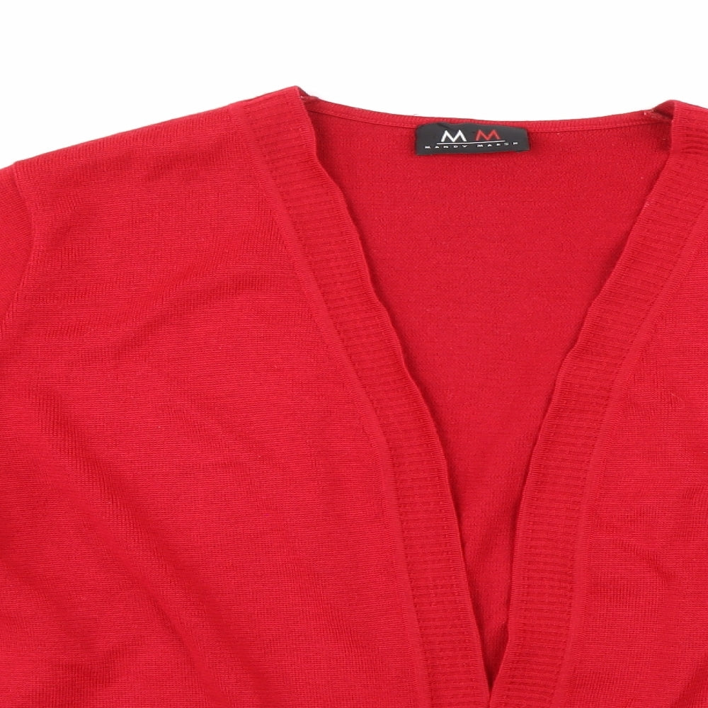 Mandy Marsh Womens Red  Knit Cardigan Jumper Size M