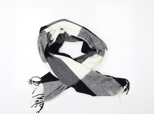 Front view of Preworn unisex multicoloured check scarf